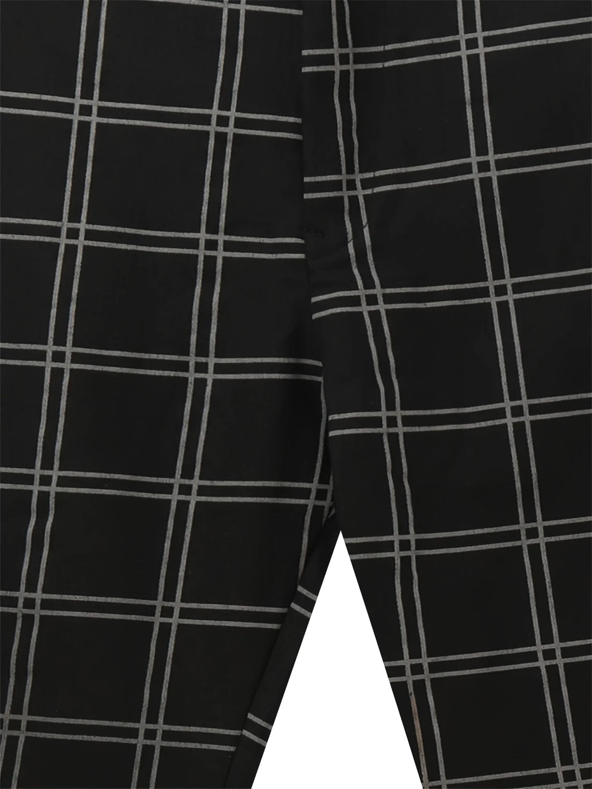 Men's white slim fit checked trousers