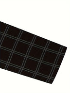 Men's black slim fit checked trousers
