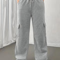 Women's grey everyday cargo joggers for chilly autumn and winter days
