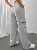 Women's grey everyday cargo joggers for chilly autumn and winter days