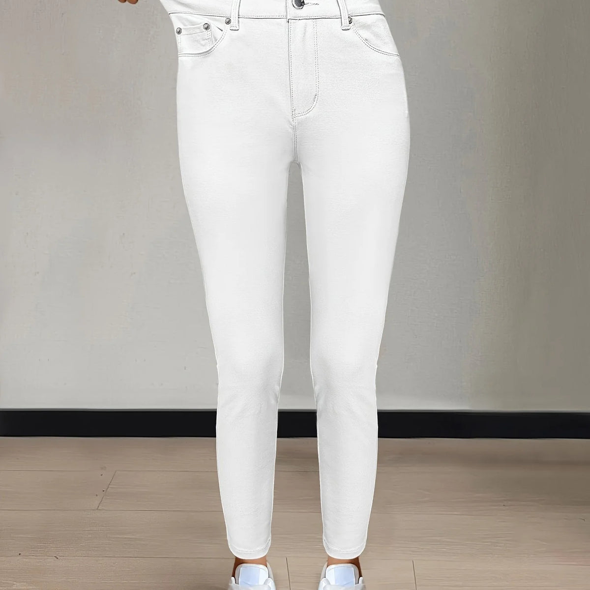 Women's blue high-waisted skinny jeans