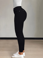 Women's khaki high-waisted skinny jeans