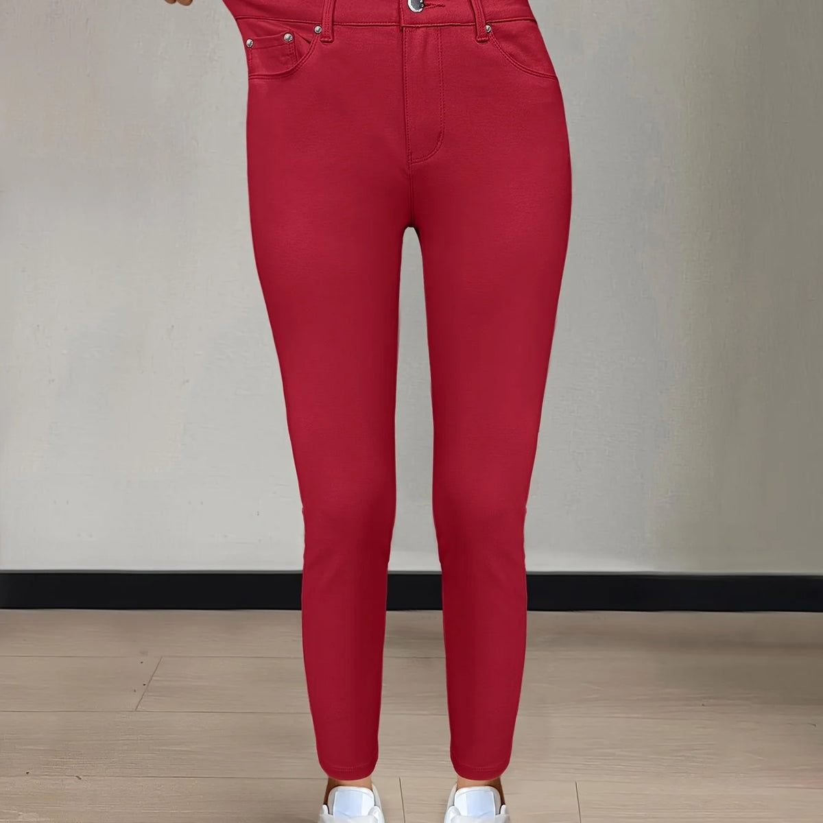 Women's dark grey high-waisted skinny jeans