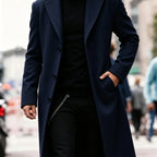 Men's navy tailored longline coat for the autumn and winter season
