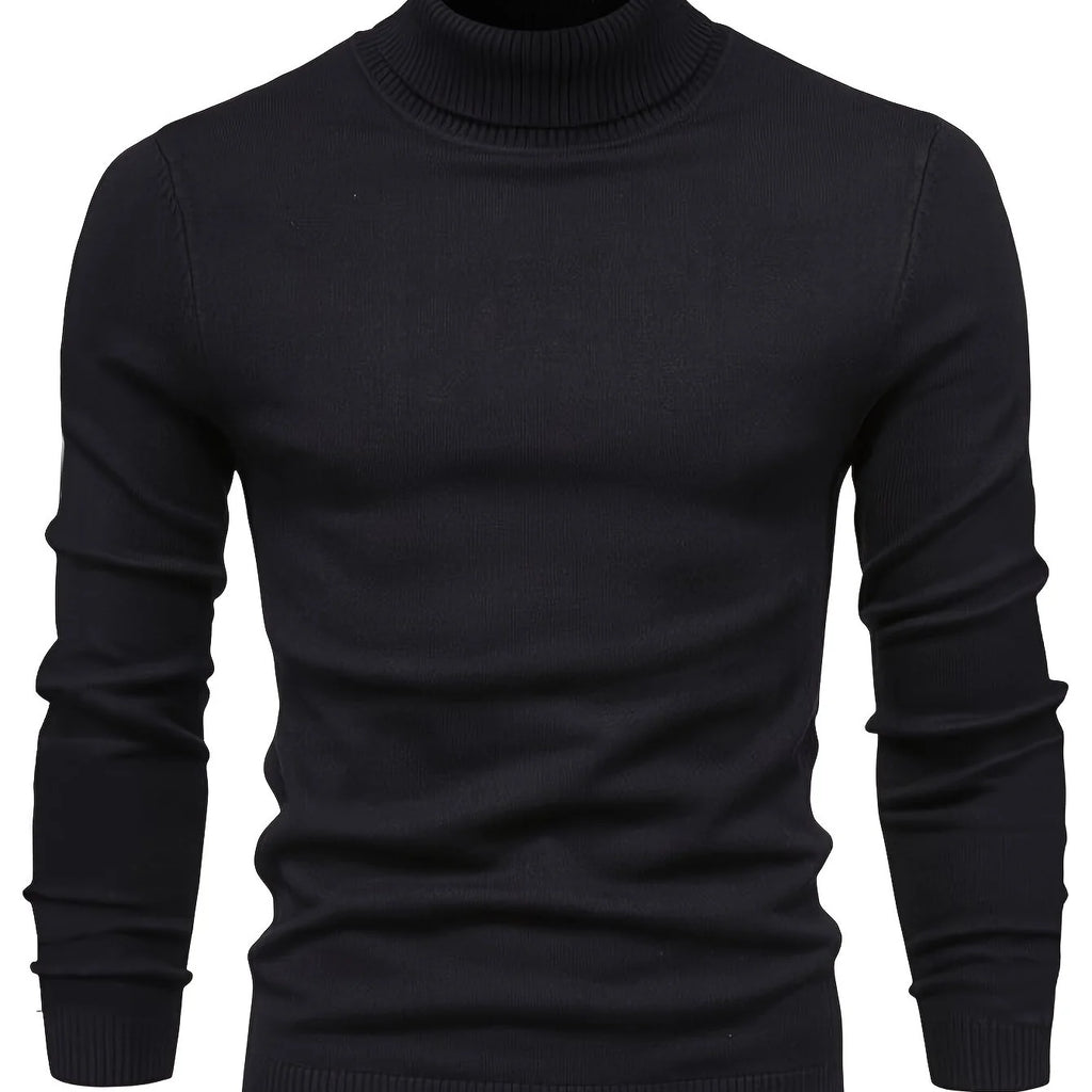 Men's black mock-neck top