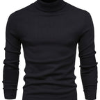 Men's black mock-neck top