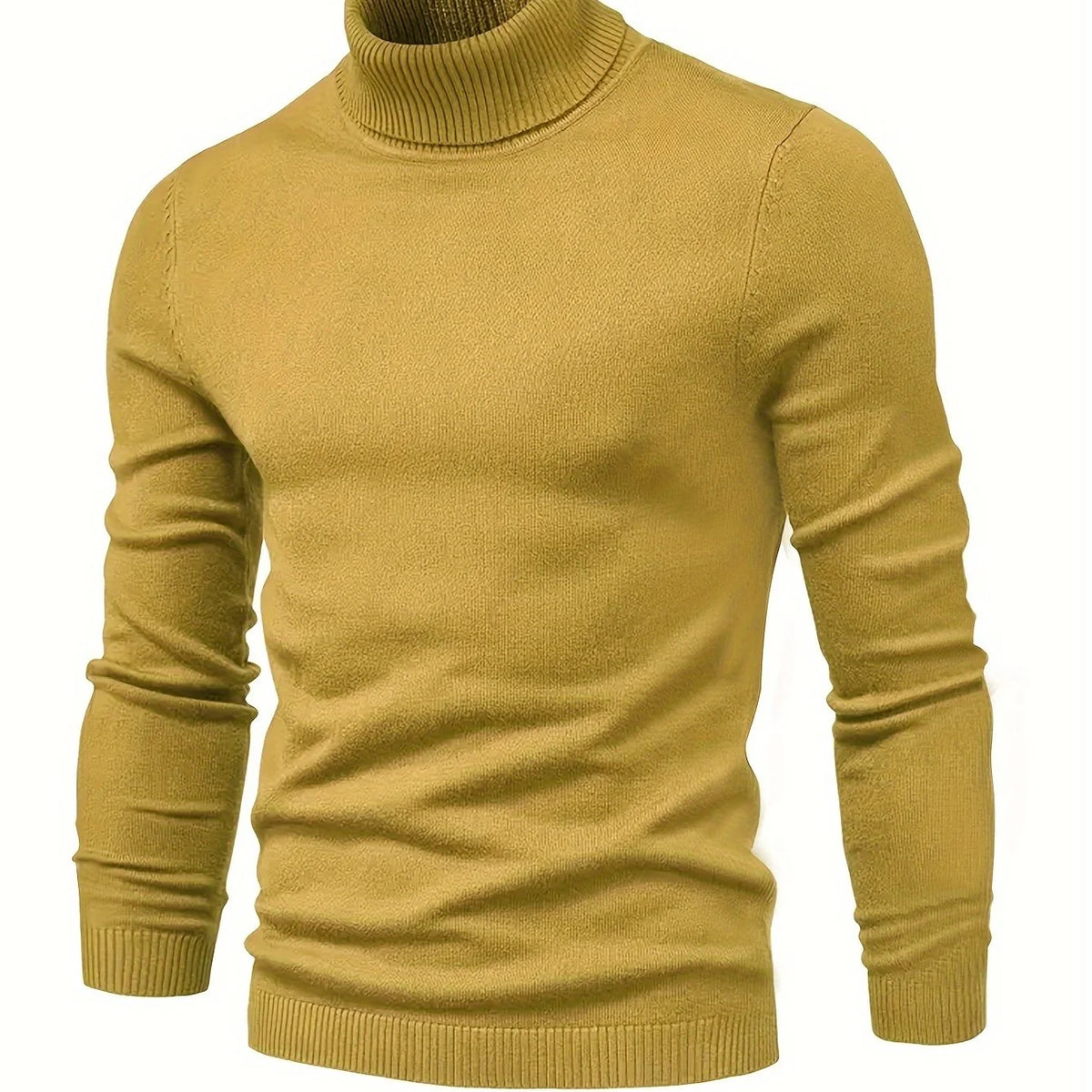 Men's khaki mock-neck top