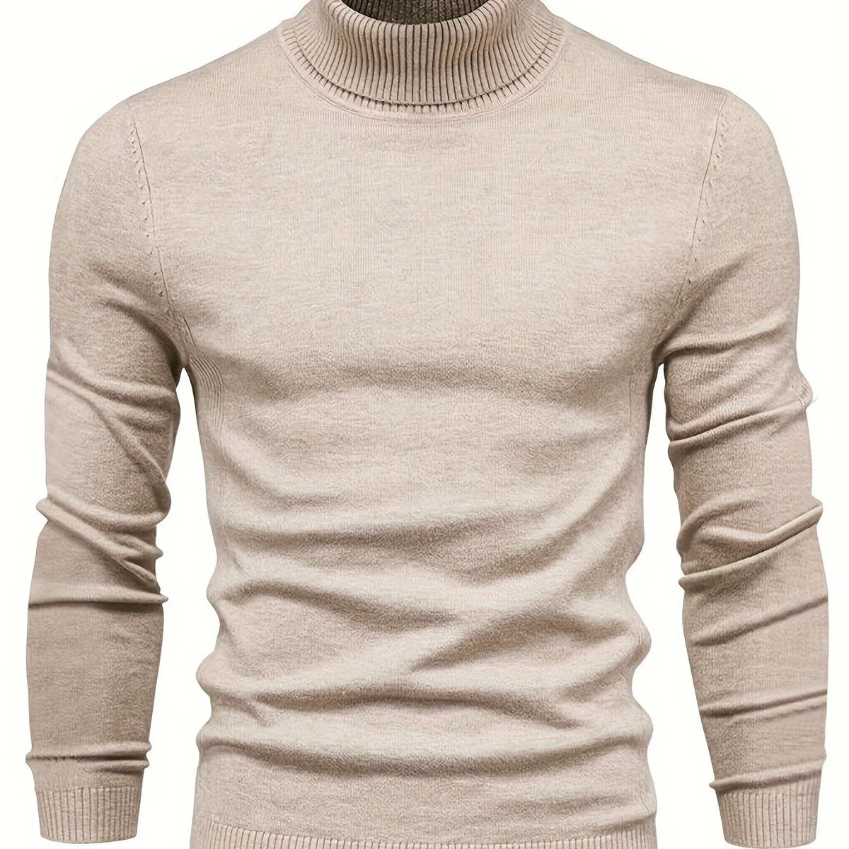 Men's dark brown mock-neck top