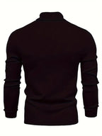 Men's khaki mock-neck top