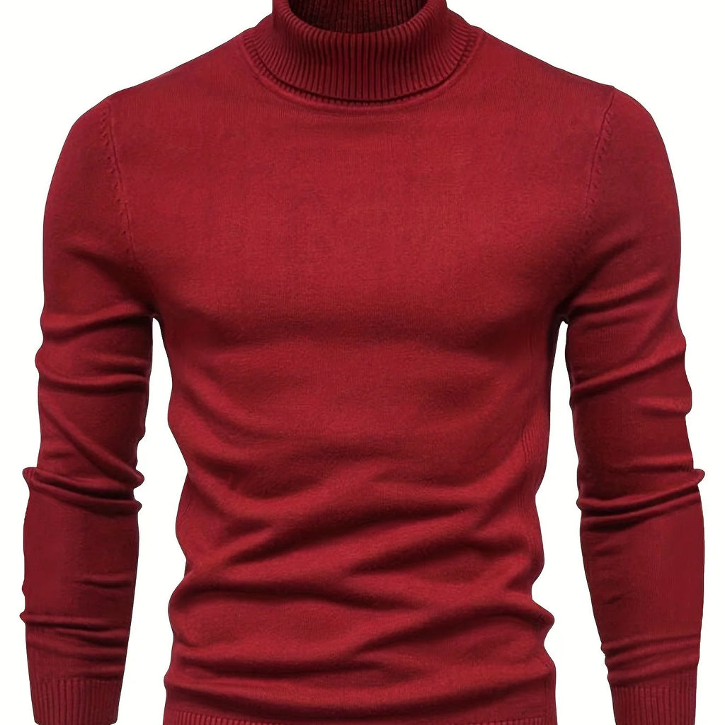 Men's military blue mock-neck top