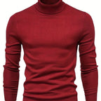 Men's military blue mock-neck top