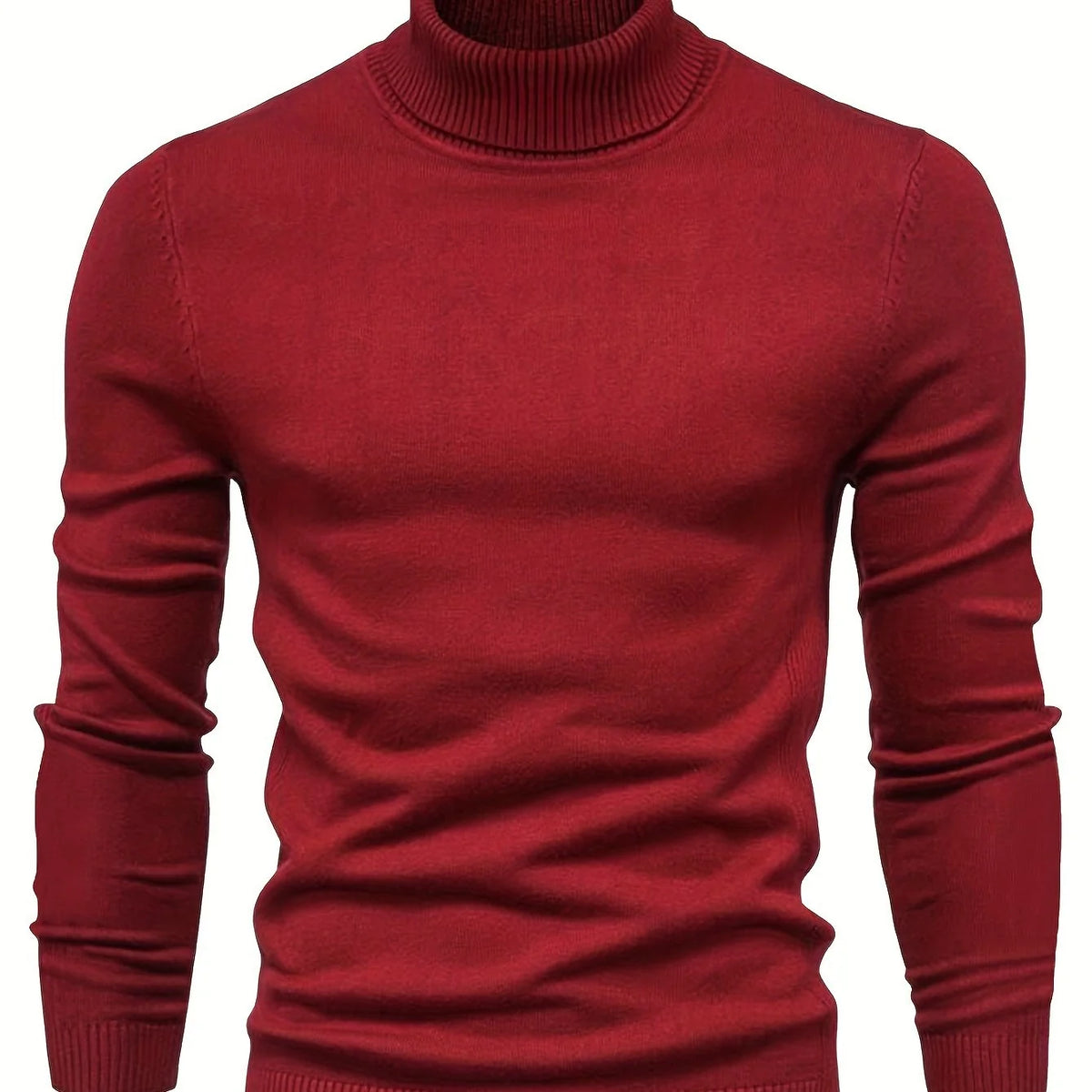 Men's military blue mock-neck top