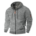 Men's light grey fleece-lined zip-up jacket for the colder autumn days