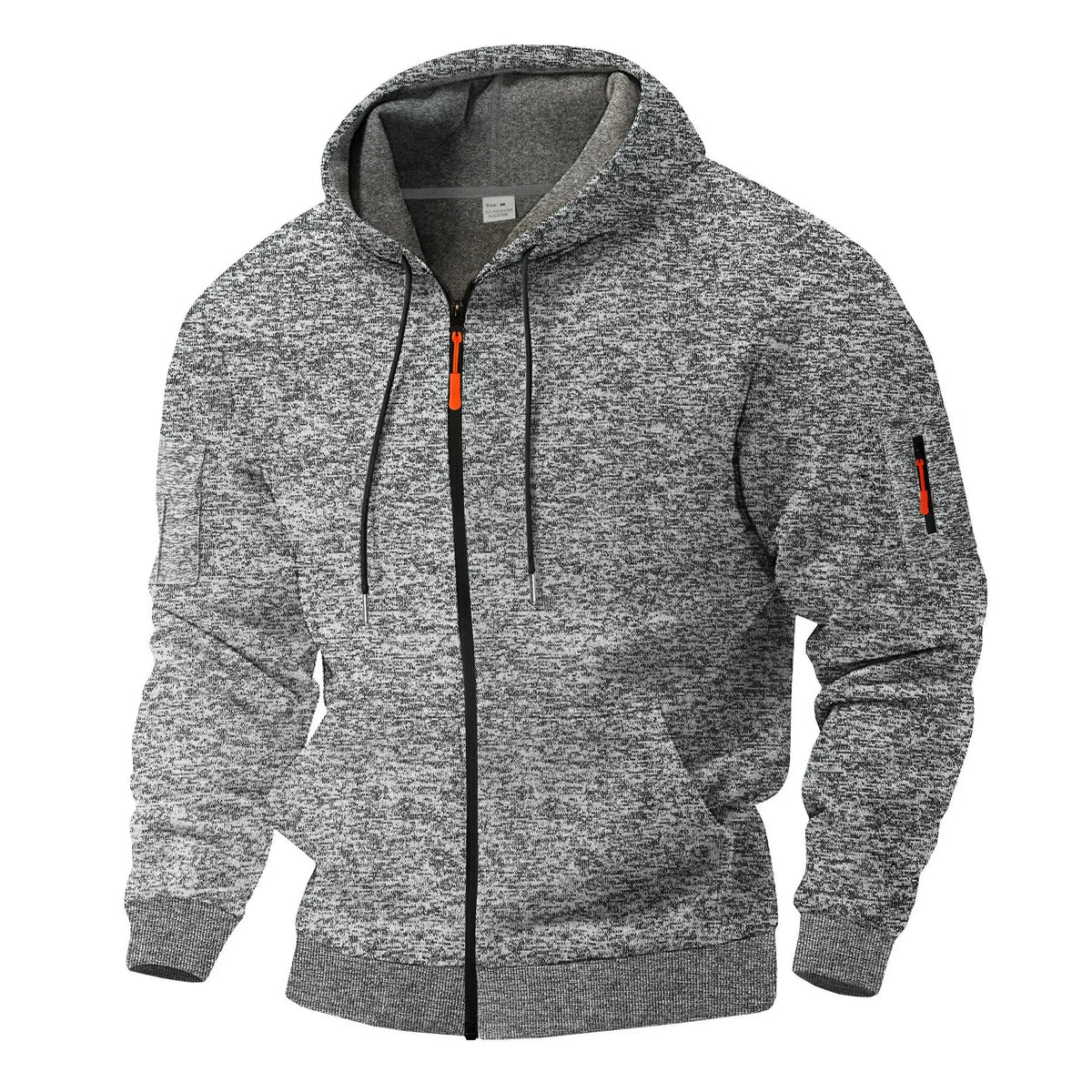 Men's light grey fleece-lined zip-up jacket for the colder autumn days