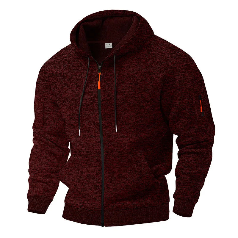 Men's green fleece-lined zip-up jacket for the colder autumn days