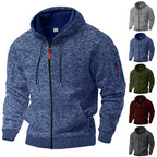 Men's dark grey fleece-lined zip-up jacket for the colder autumn days