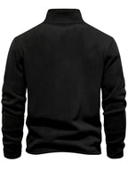Men's black half-zip stand collar pullover for everyday winter wear