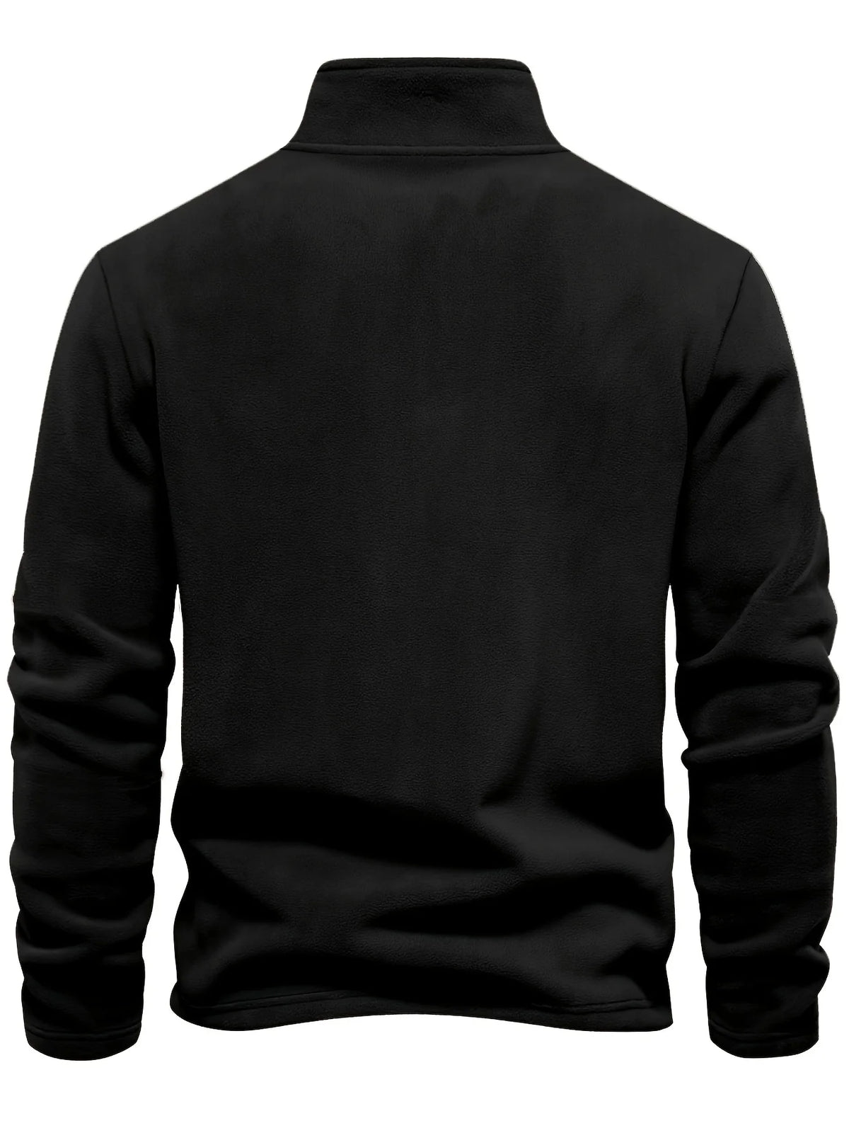 Men's black half-zip stand collar pullover for everyday winter wear