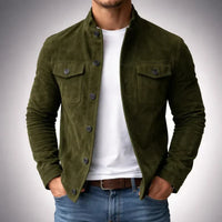 Men's Classic Pocket Suede Jacket for Winter Wear