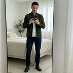 Men's dark brown classic pocket suede jacket for autumn and winter wear
