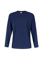 Men's sky blue waffle knit long sleeve top for autumn and winter layering