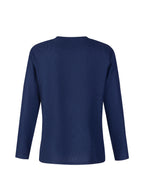 Men's sky blue waffle knit long sleeve top for autumn and winter layering
