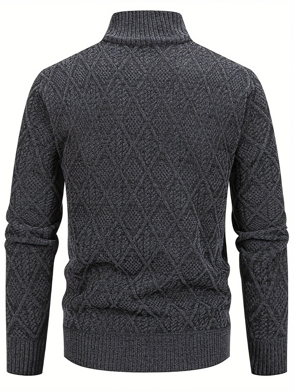 Men's black geometric knit cardigan for autumn and winter layering