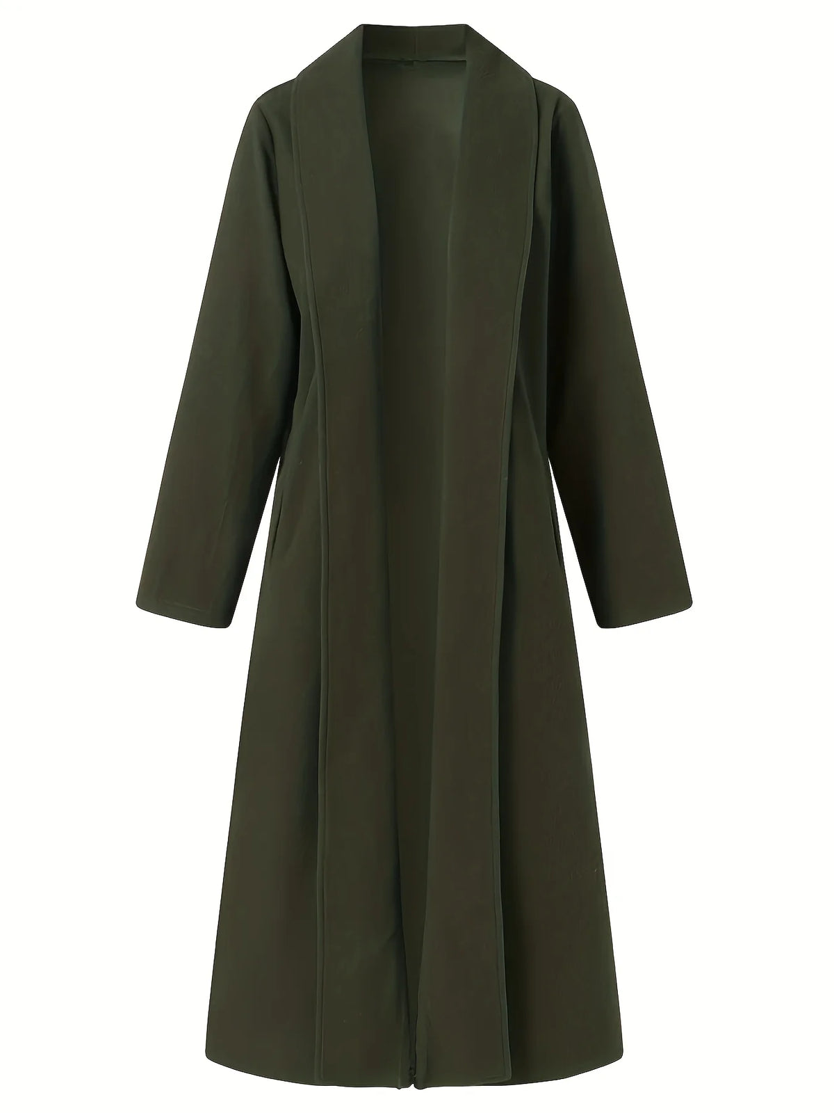 Women's black draped longline coat for everyday autumn and winter wear