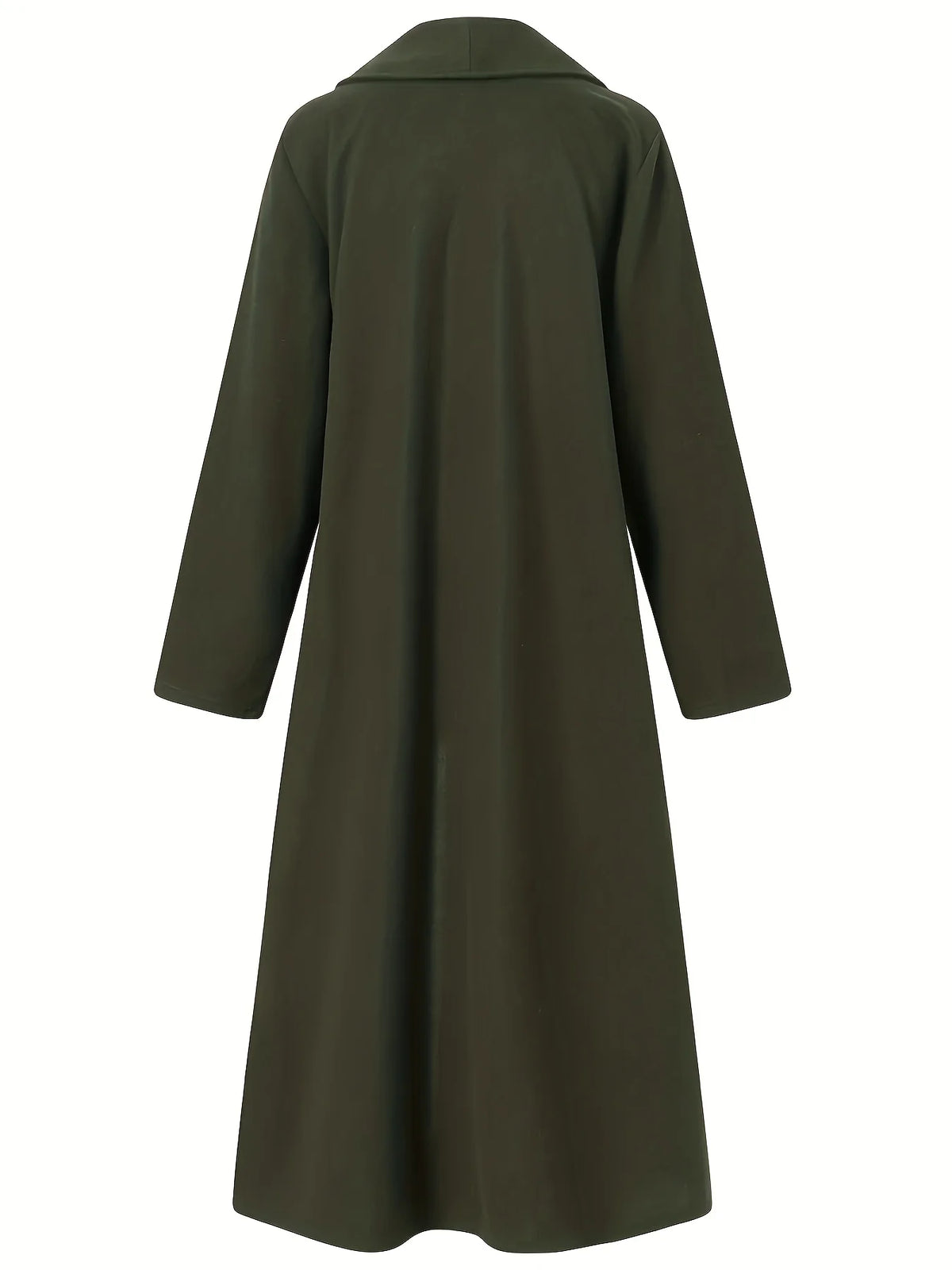 Women's black draped longline coat for everyday autumn and winter wear