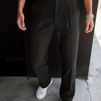 Men's Classic Straight-Leg Trousers for Winter Wear