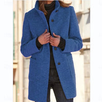 Women's Stand-Collar Longline Coat for Cold Winter Days