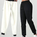 Women's black cosy cuffed joggers for the autumn and winter season