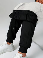 Women's dark brown cosy cuffed joggers for the autumn and winter season