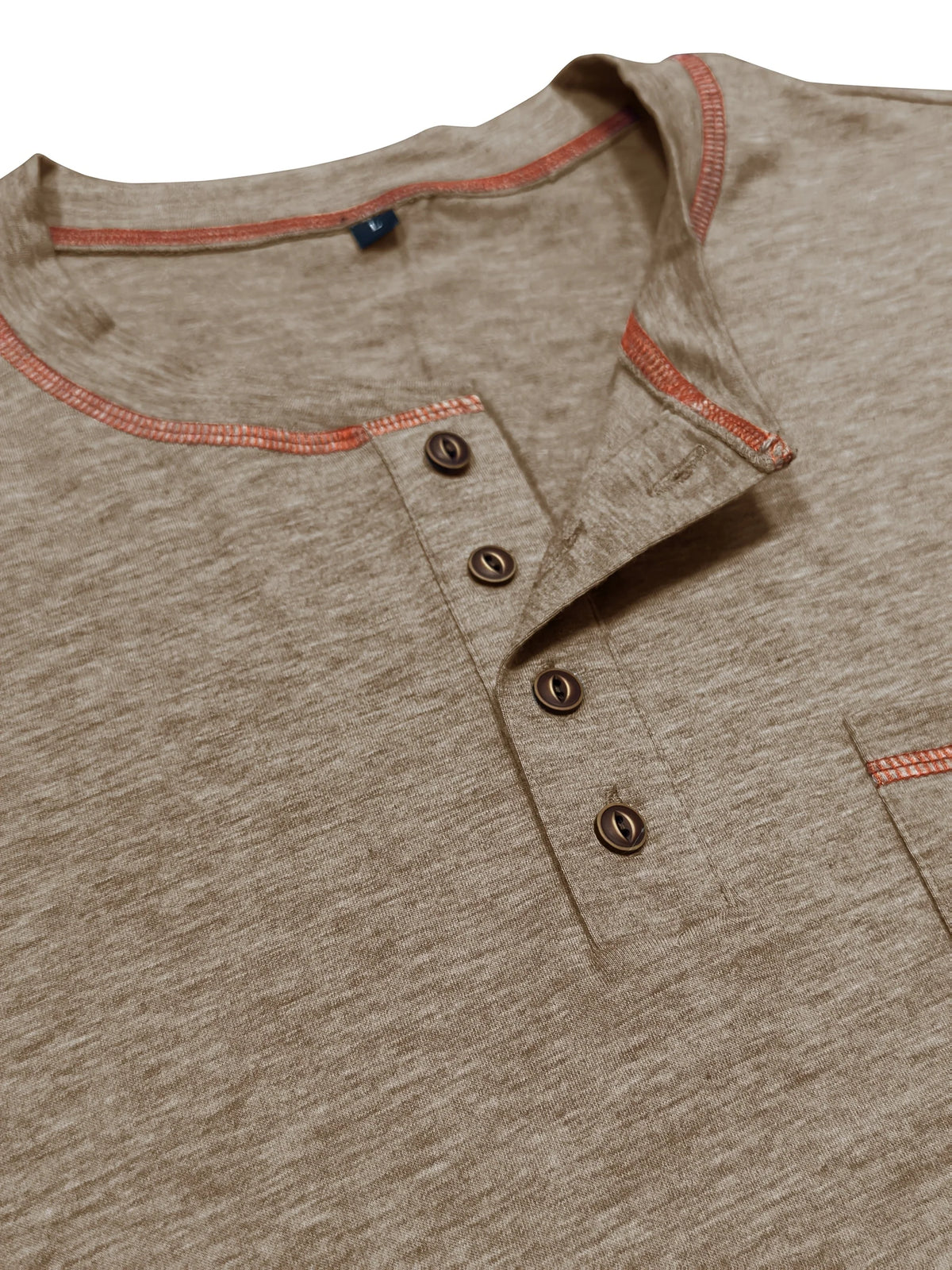 Men's green classic long sleeve henley shirt
