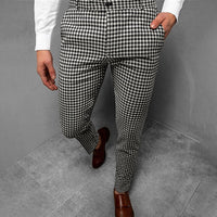 Men's Tailored Checked Trousers for Winter Wear