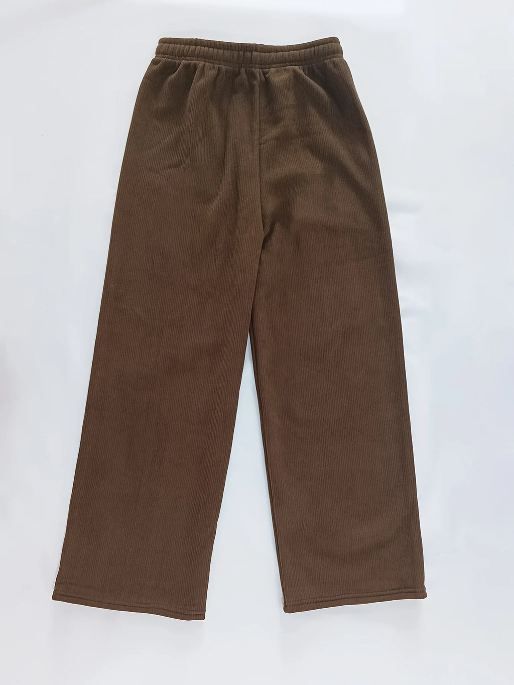 Women's ginger fleece-lined wide-leg trousers