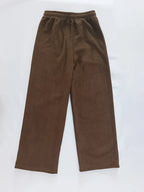 Women's ginger fleece-lined wide-leg trousers
