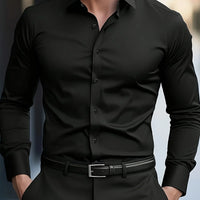 Men's Long Sleeve Business Shirt for Winter Wear