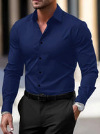 Men's pink long sleeve business shirt