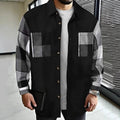 Men's black classic check overshirt for autumn and winter layering