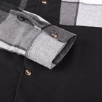 Men's black classic check overshirt for autumn and winter layering