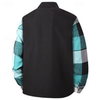 Men's sky blue classic check overshirt for autumn and winter layering
