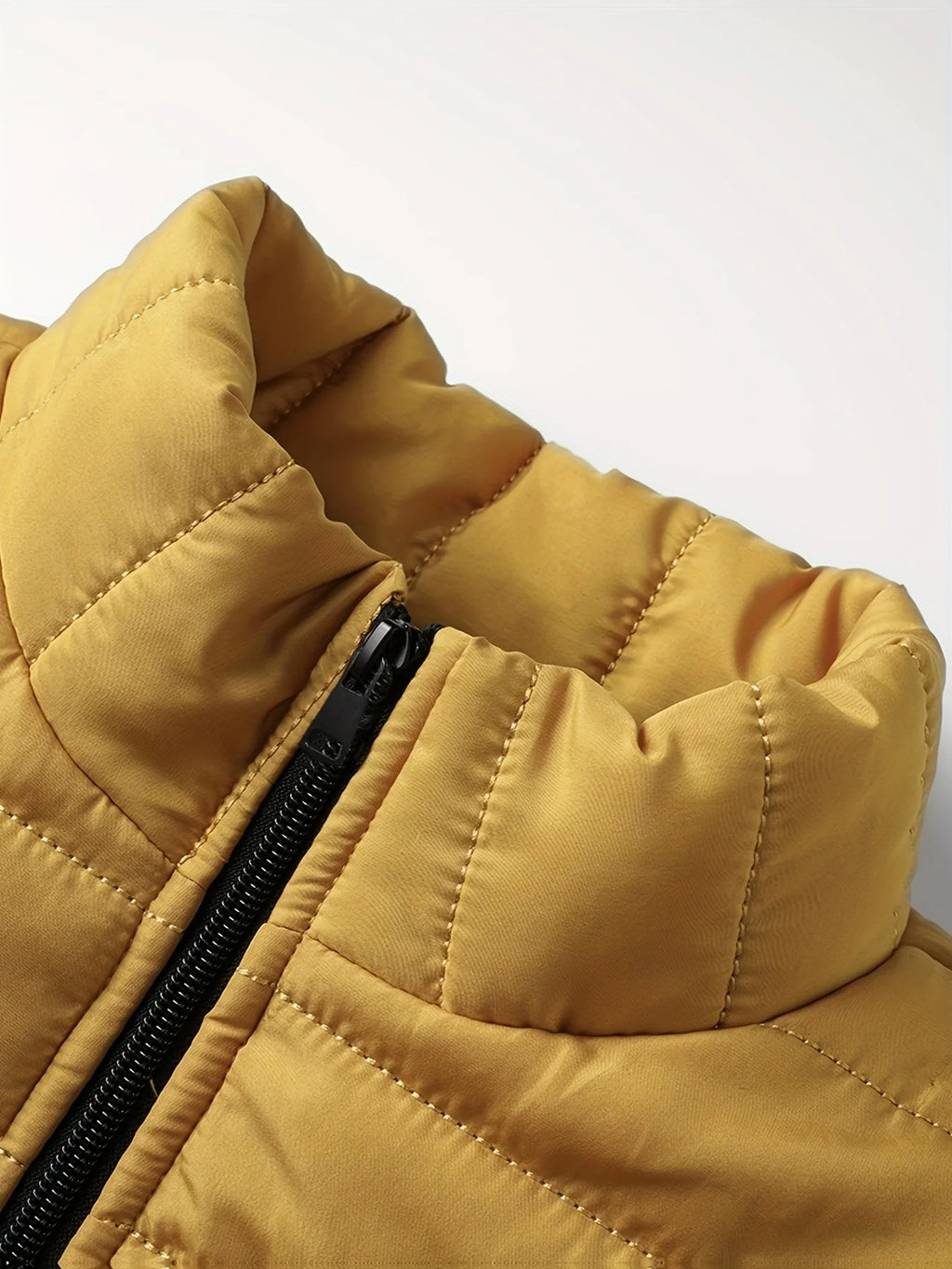 Men's yellow lightweight quilted jacket for cold autumn and winter days