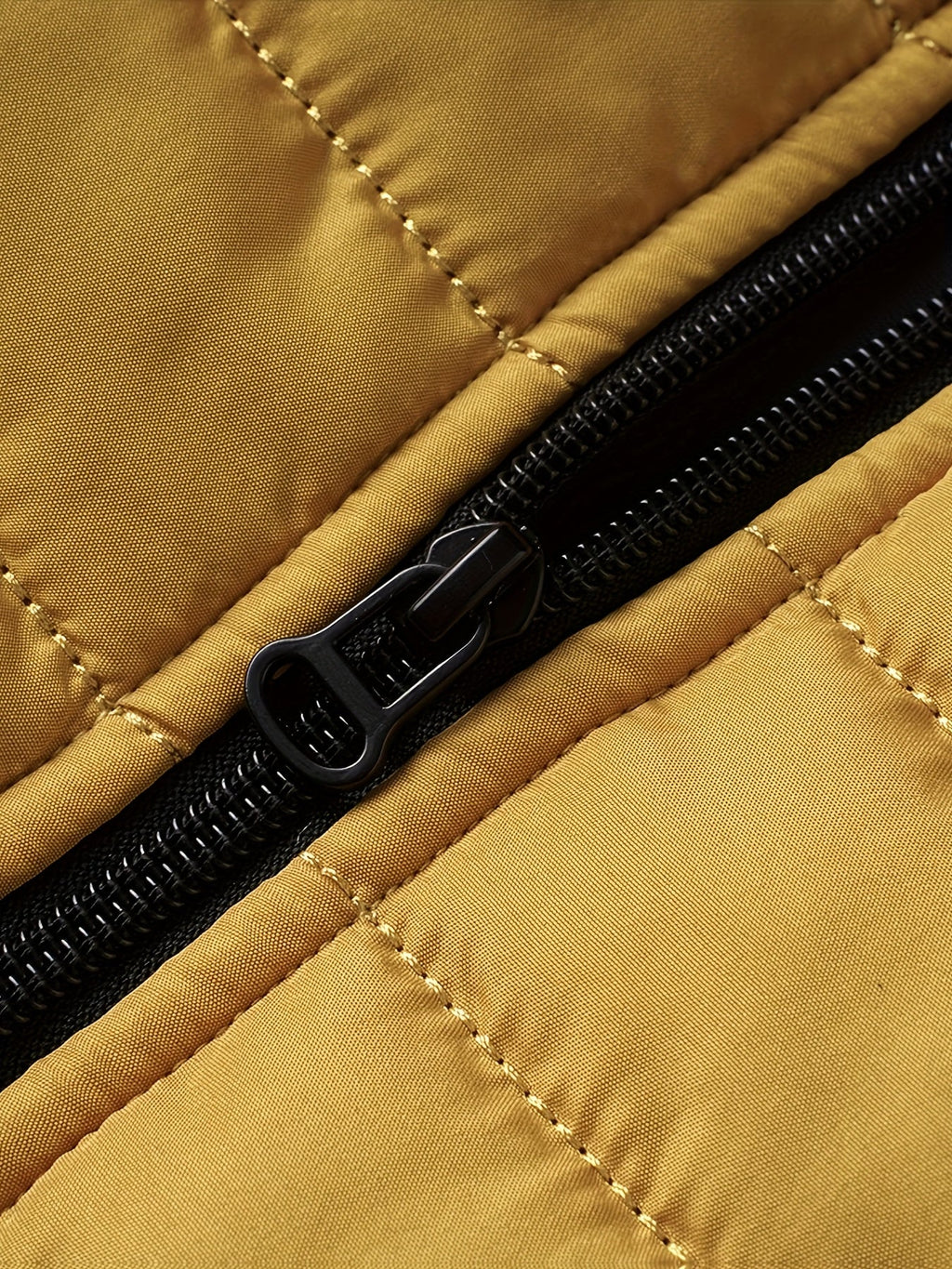 Men's black lightweight quilted jacket for cold autumn and winter days