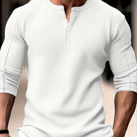 Men's Casual Henley Shirt for Everyday Winter Wear