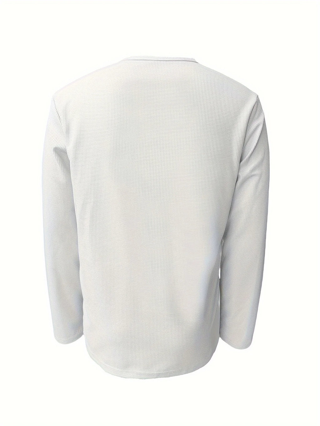 Men's white casual henley shirt for everyday autumn and winter wear