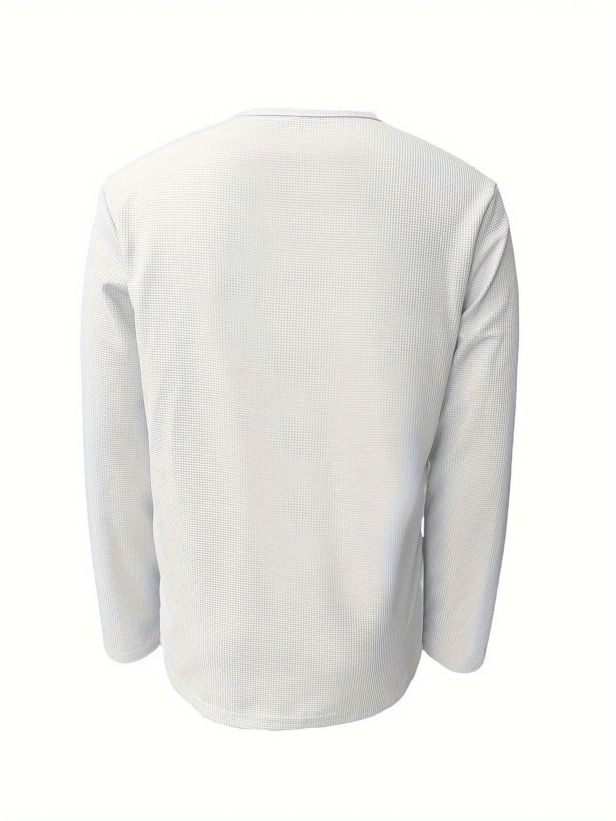 Men's white casual henley shirt for everyday autumn and winter wear