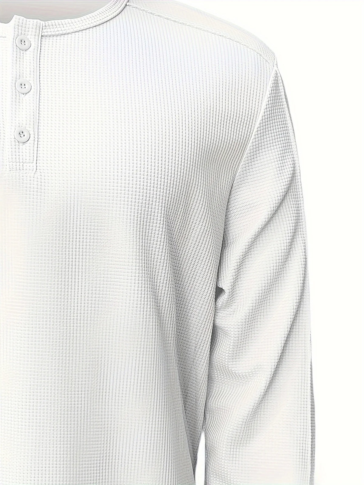 Men's white casual henley shirt for everyday autumn and winter wear