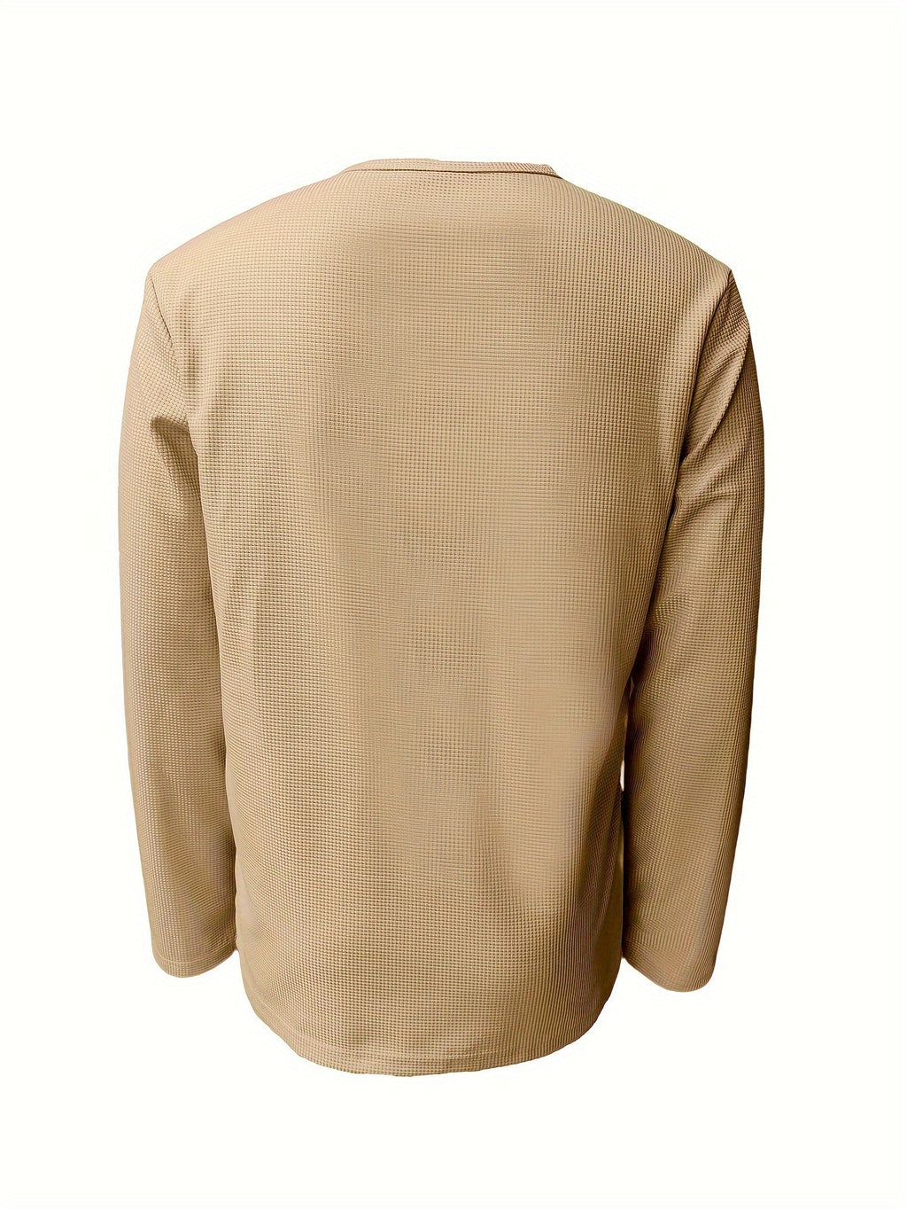 Men's apricot casual henley shirt for everyday autumn and winter wear