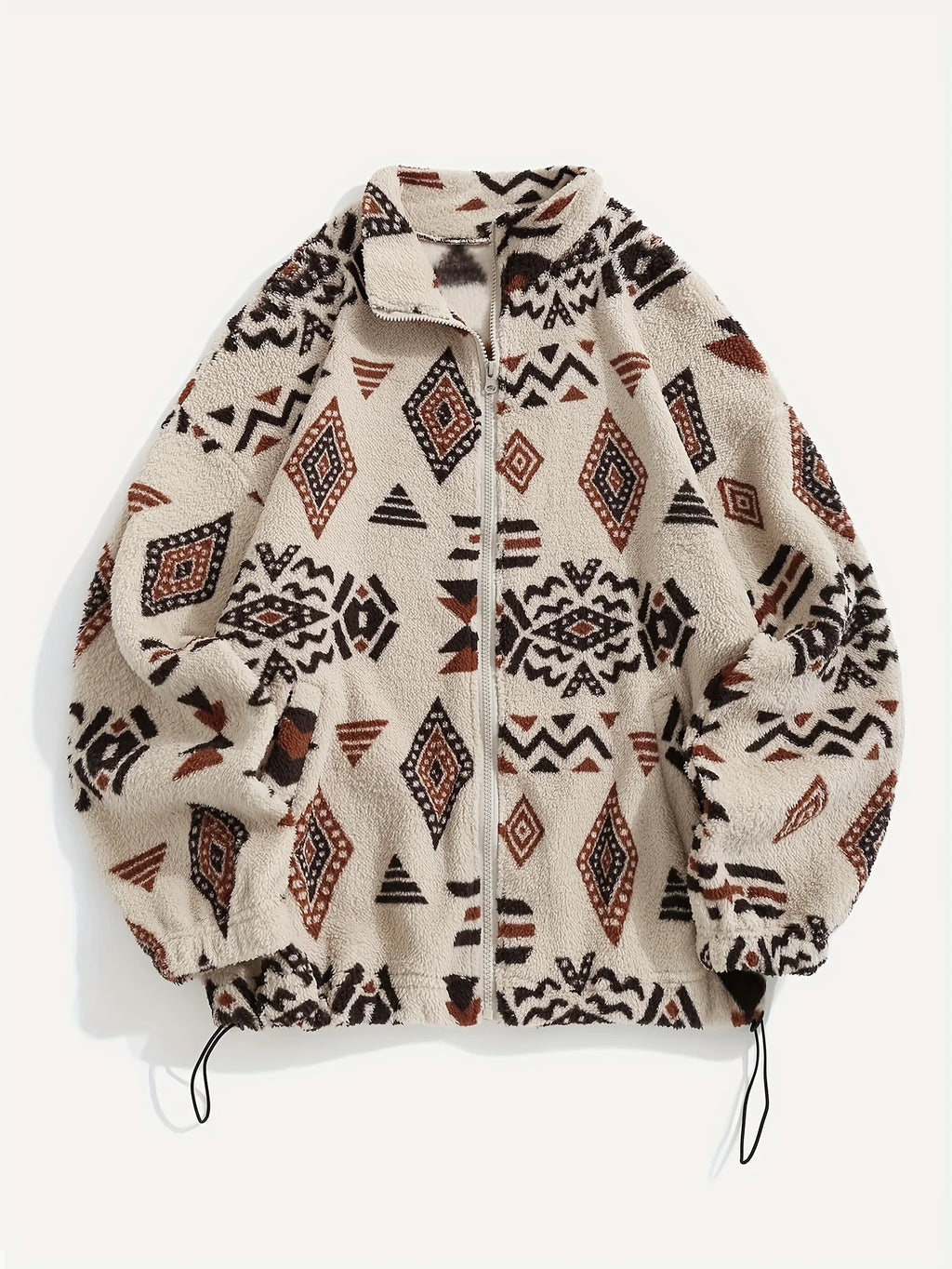Women's green patterned zip-up jacket